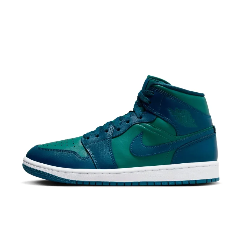 Women's Air Jordan Retro1 Mid 'Teal French Blue' sold by Zulily
