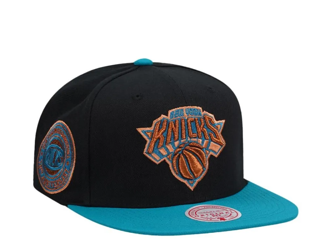 Men's Mitchell & Ness NBA Make Cents Snapback Knicks - Black-Teal sold by Zulily