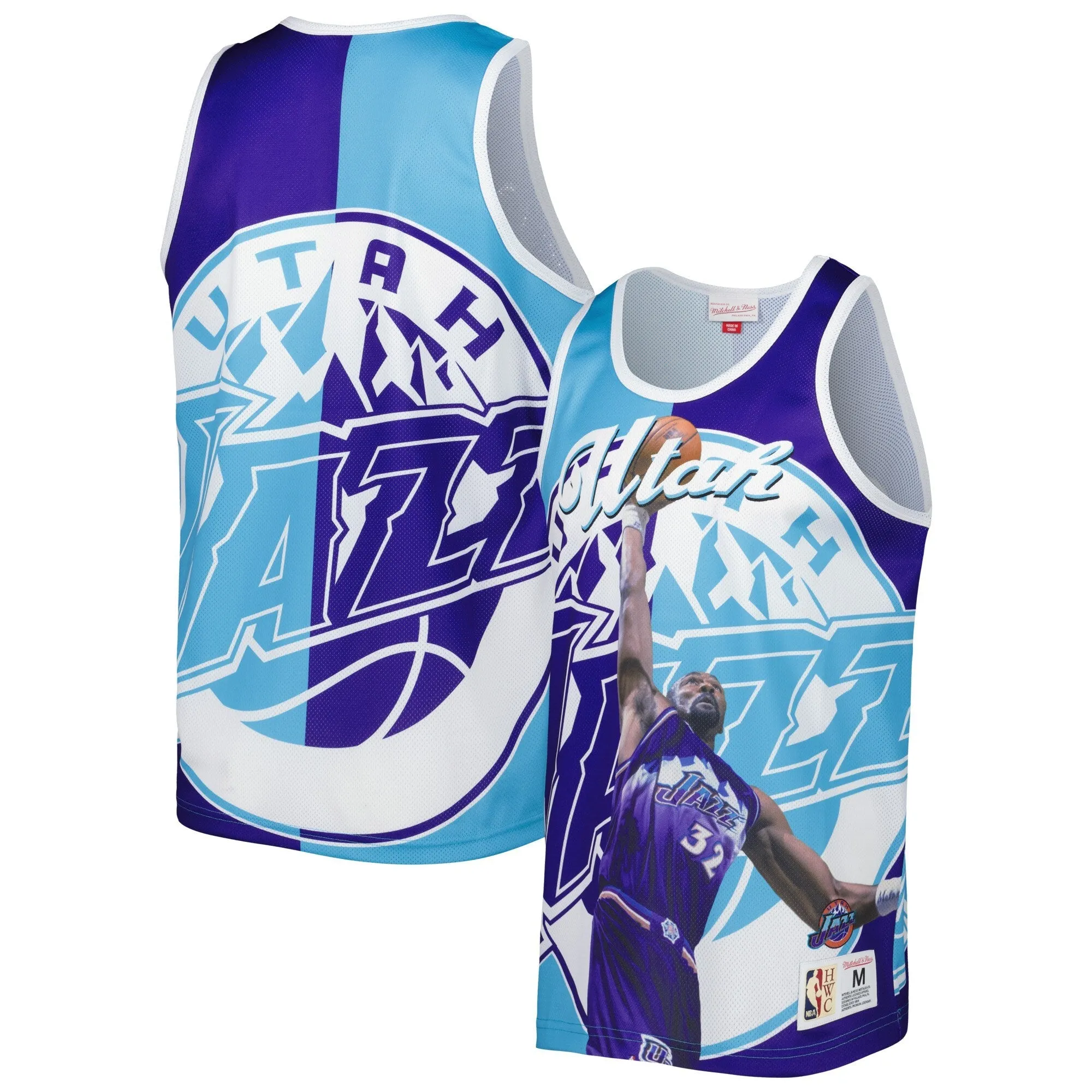 Men's Mitchell & Ness Sublimated Player Tank Jazz Karl Malone sold by Zulily