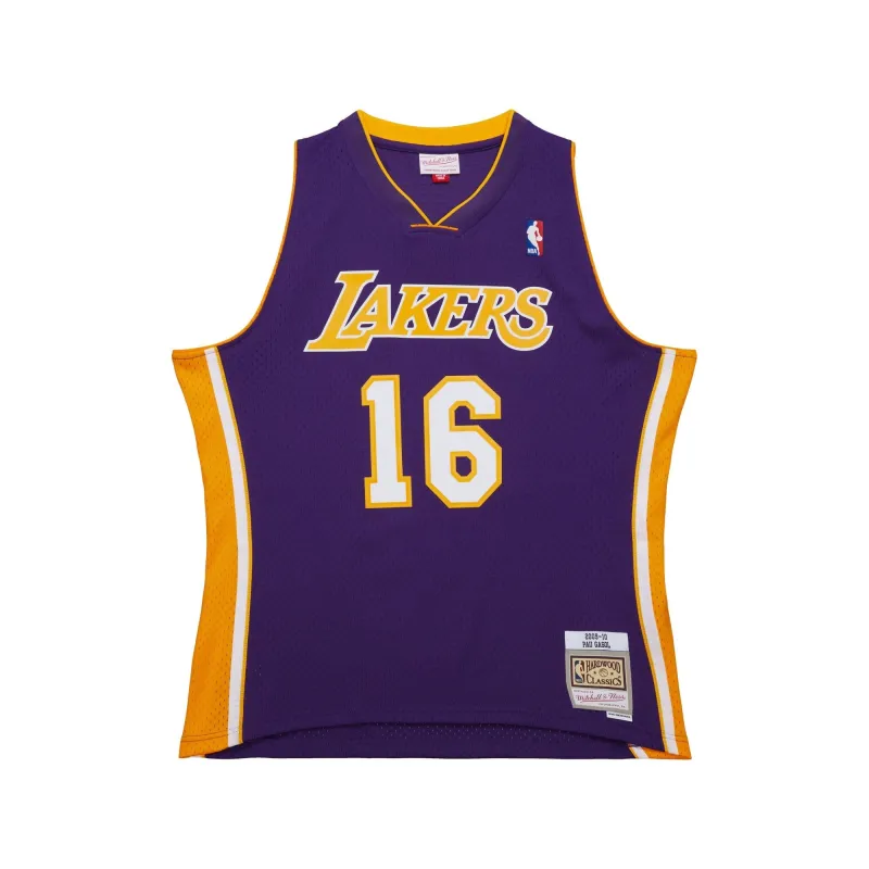 Men's Mitchell & Ness NBA Dark Jersey Lakers 2009 Pau Gasol sold by Zulily