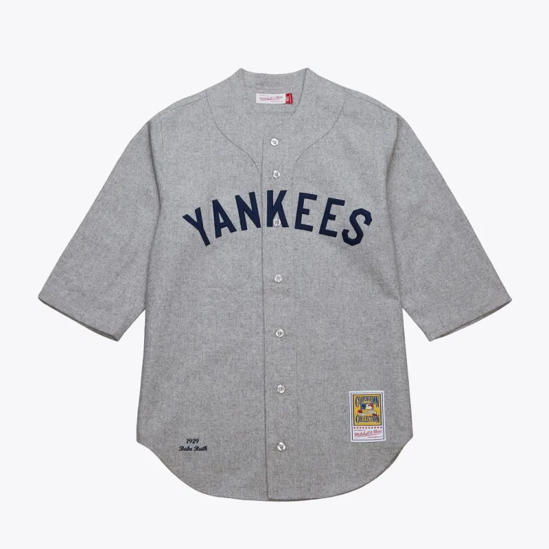 Men's Mitchell & Ness MLB Grey Jersey Yankees 1929 Babe Ruth sold by Zulily