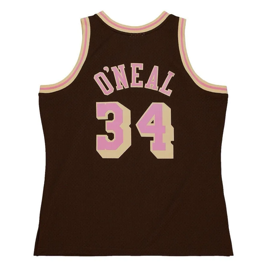 Men's Mitchell & Ness Brown Sugar Bacon Swingman Jersey Lakers 1996 Shaq O'Neal sold by Zulily product image thumbnail 2