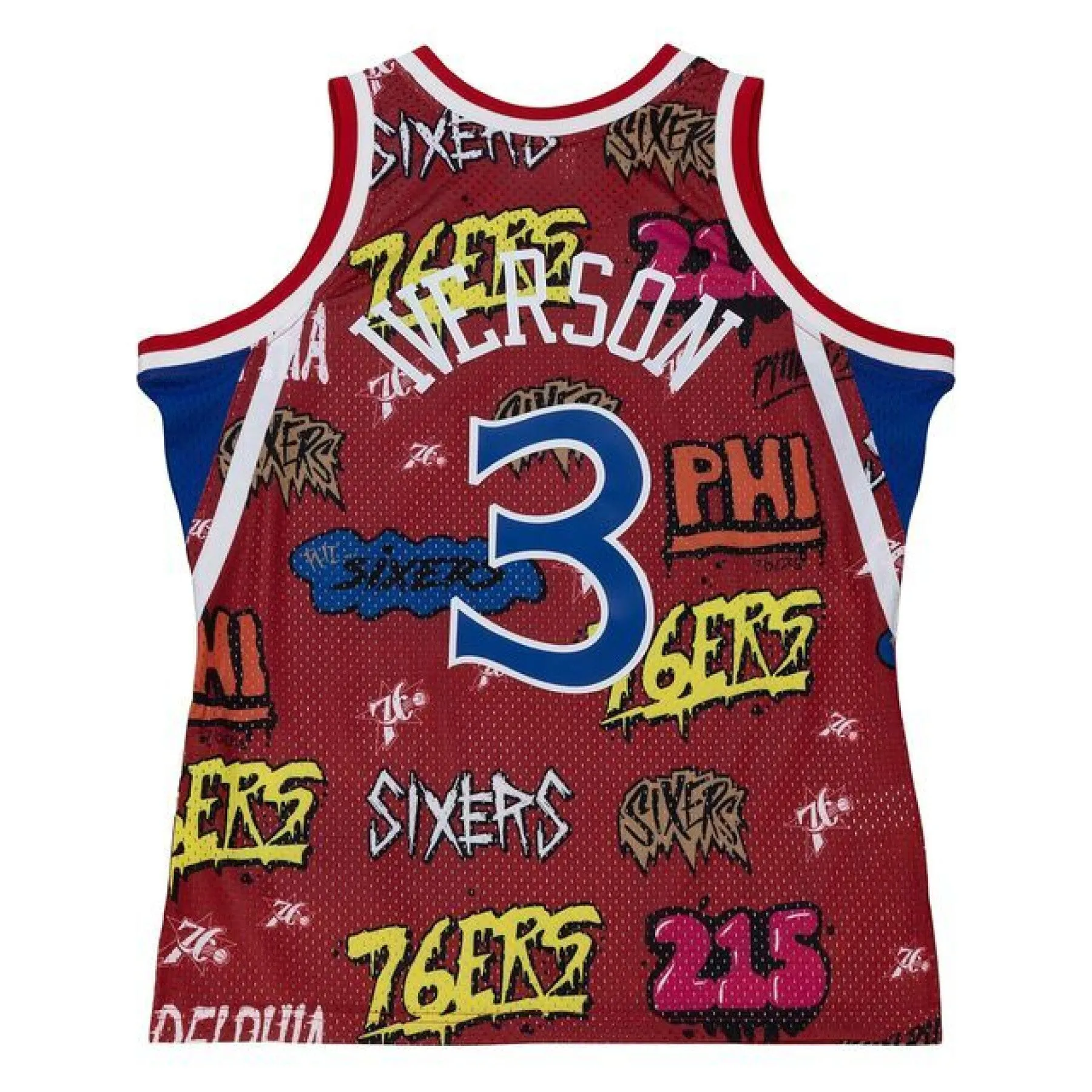 Men's Mitchell & Ness Slap Sticker Swingman Jersey 76Ers 1996 Allen Iverson sold by Zulily
