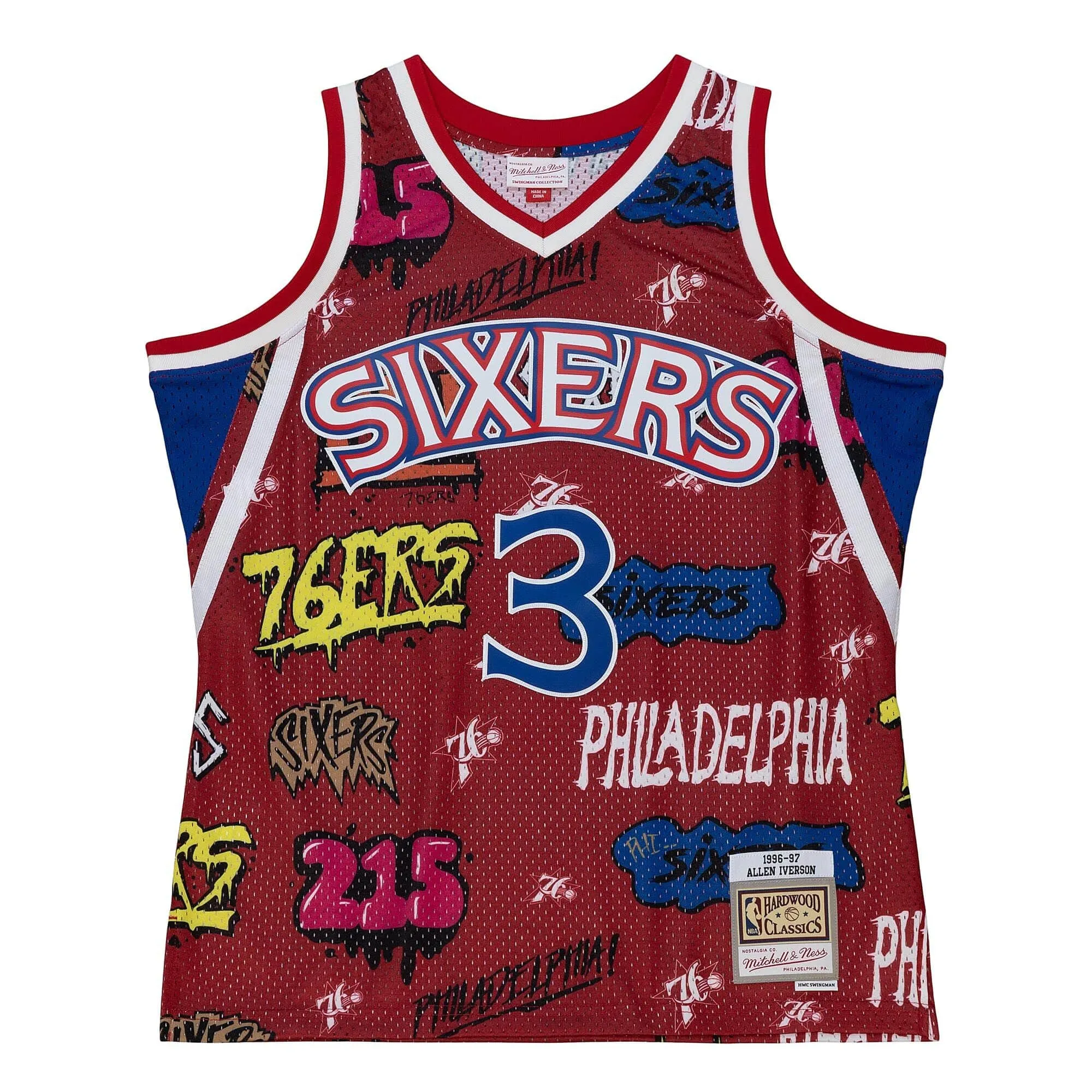 Men's Mitchell & Ness Slap Sticker Swingman Jersey 76Ers 1996 Allen Iverson sold by Zulily product image thumbnail 2