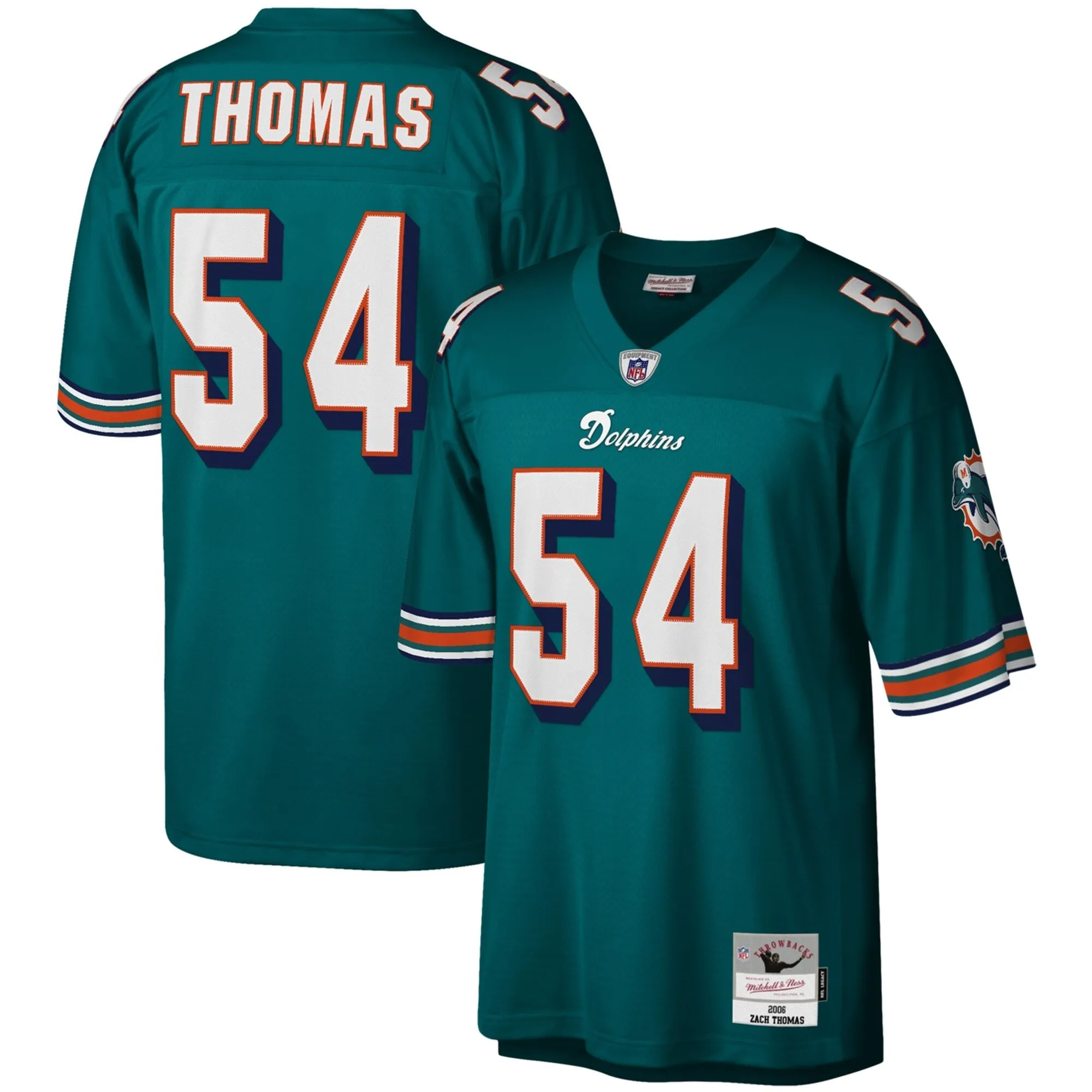 Men's Mitchell & Ness NFL Legacy Jersey Dolphins 2006 Zach Thomas sold by Zulily product image thumbnail 3