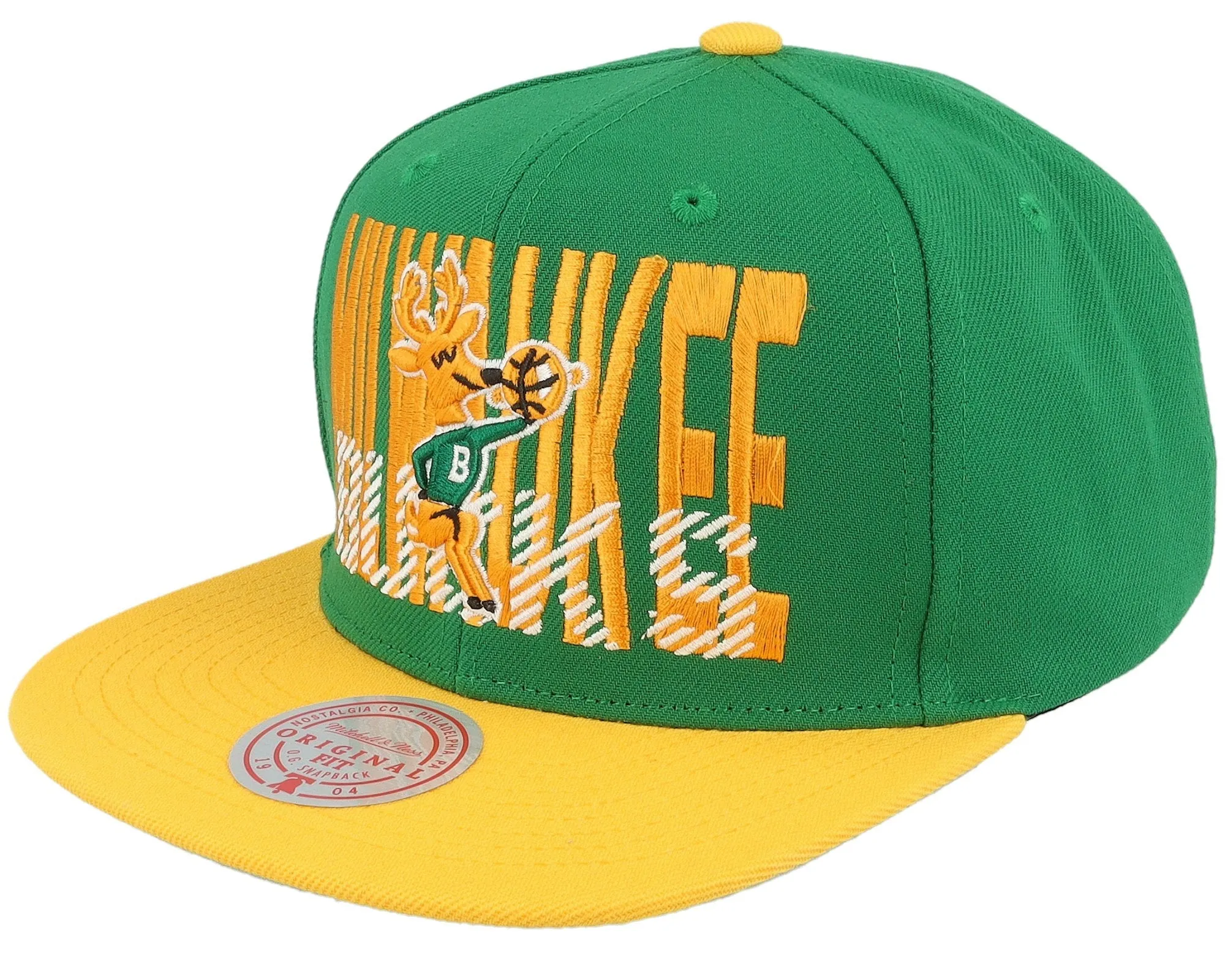 Men's Mitchell & Ness NBA Cross Check Snapback Hwc Bucks sold by Zulily