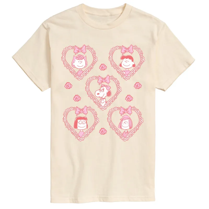 Peanuts - Coquette Hearts - Men's Short Sleeve Graphic T-Shirt sold by Zulily