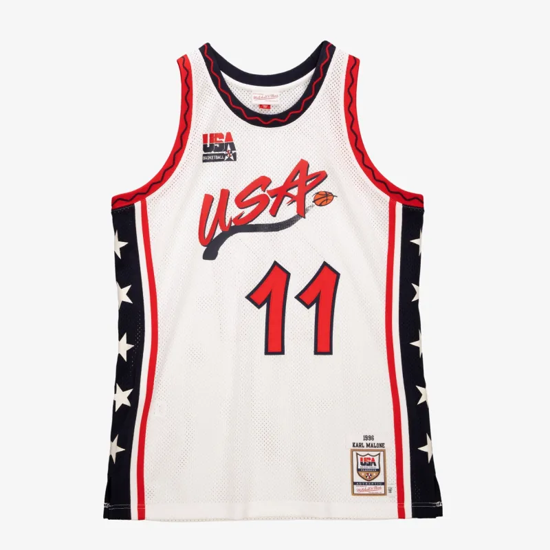 Men's Mitchell & Ness NBA Authentic Jersey Usa 1996 Karl Malone made by Mitchell & Ness