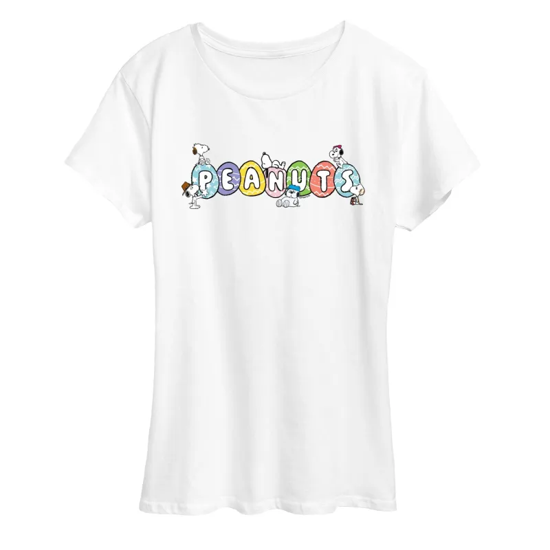 Peanuts - Snoopy Eggs - Women's Short Sleeve Graphic T-Shirt sold by Zulily