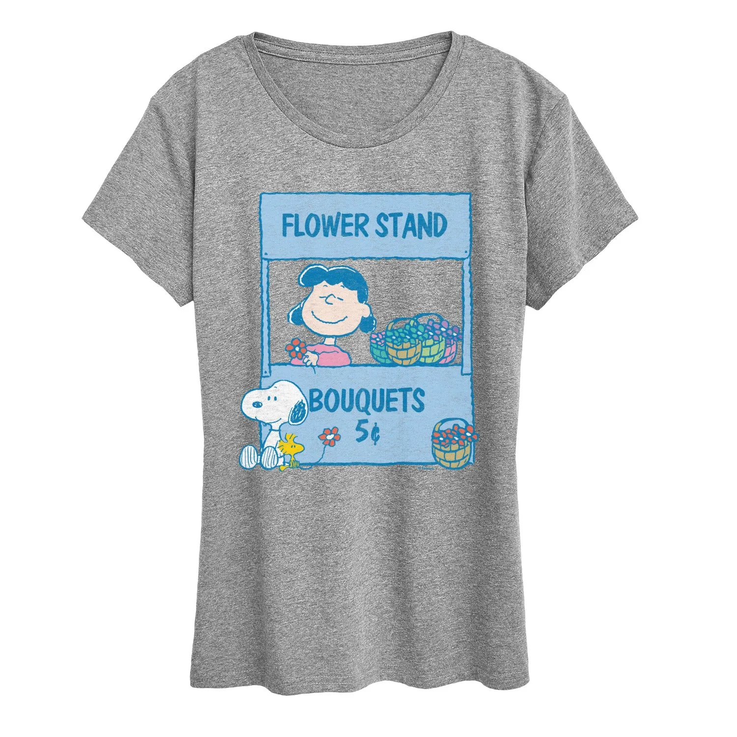 Peanuts - Lucy's Floral Stand - Women's Short Sleeve Graphic T-Shirt sold by Zulily product image thumbnail 2