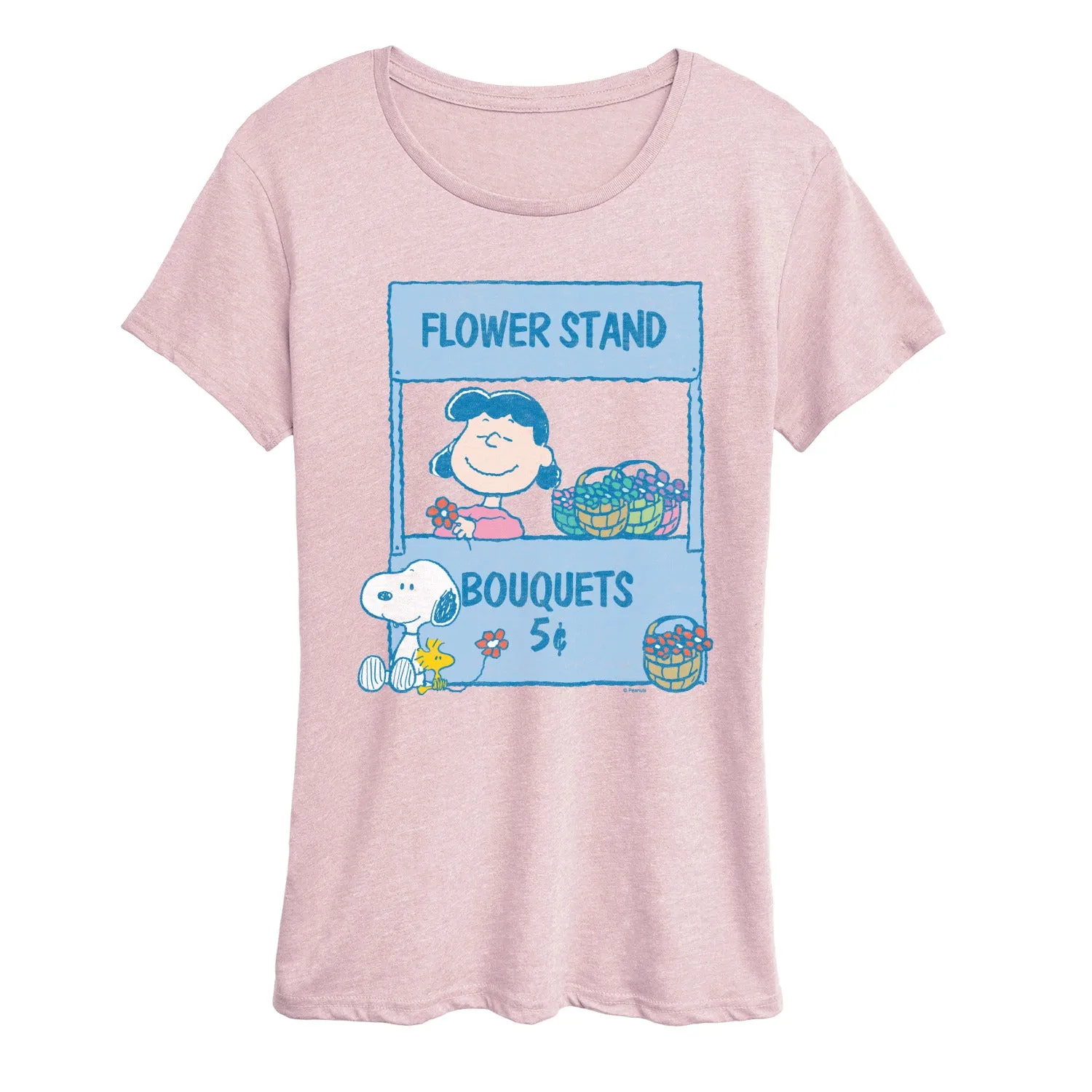 Peanuts - Lucy's Floral Stand - Women's Short Sleeve Graphic T-Shirt sold by Zulily product image thumbnail 3
