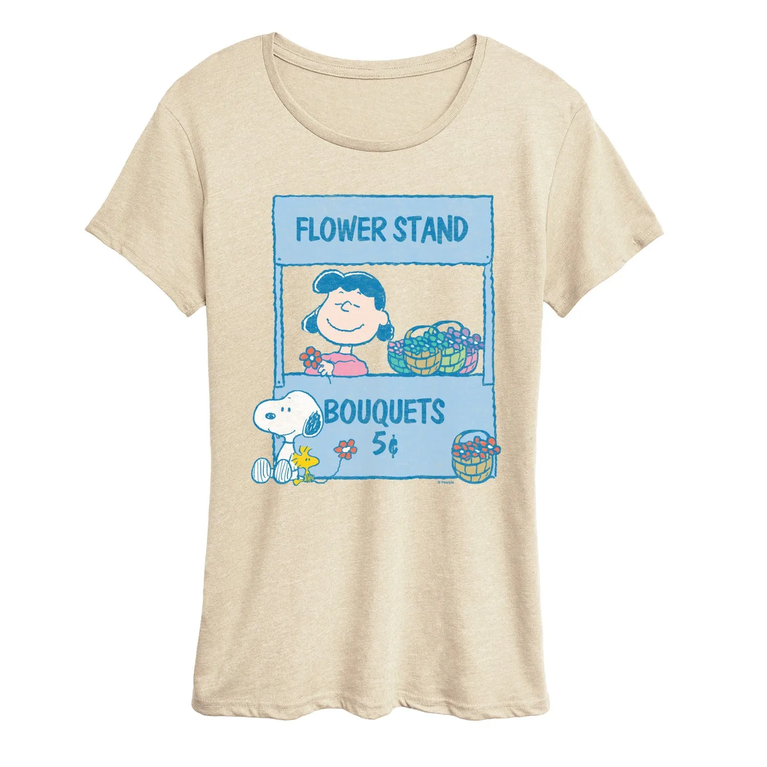 Peanuts - Lucy's Floral Stand - Women's Short Sleeve Graphic T-Shirt sold by Zulily product image thumbnail 4
