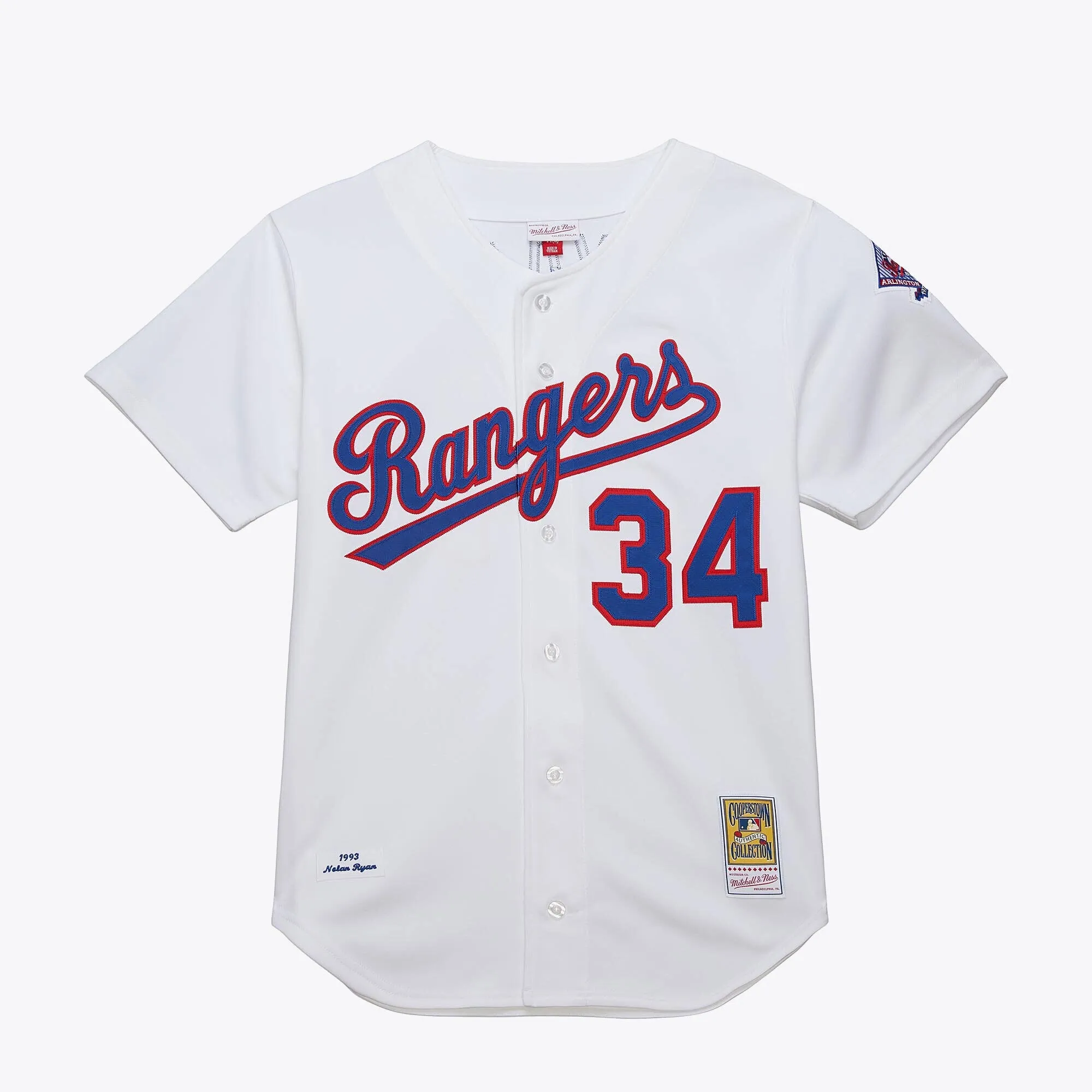 Men's Mitchell & Ness MLB White Jersey Rangers 1993 Nolan Ryan sold by Zulily