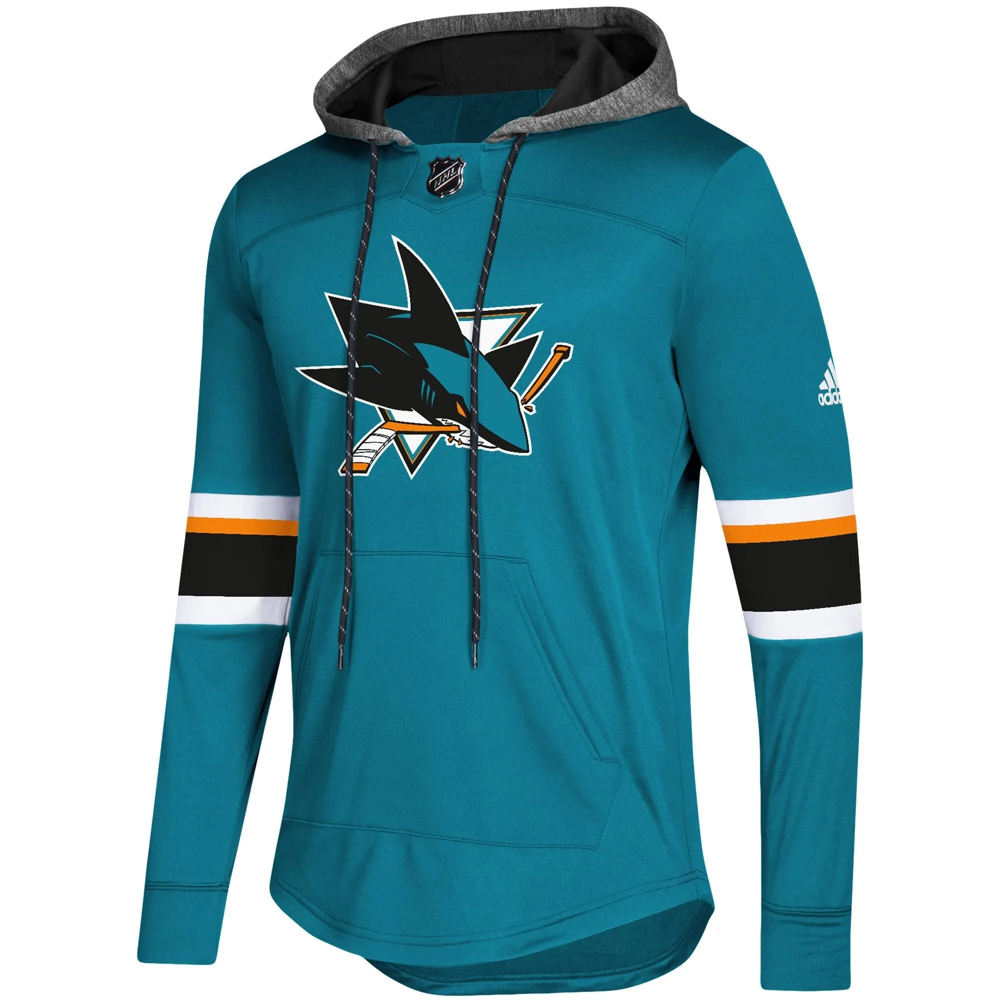 Men's adidas Nhl San Jose Sharks Platinum Jersey Hoodie sold by Zulily product image thumbnail 2