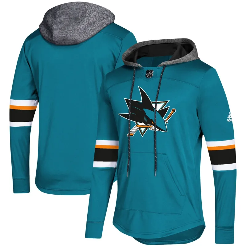 Men's adidas Nhl San Jose Sharks Platinum Jersey Hoodie made by Adidas