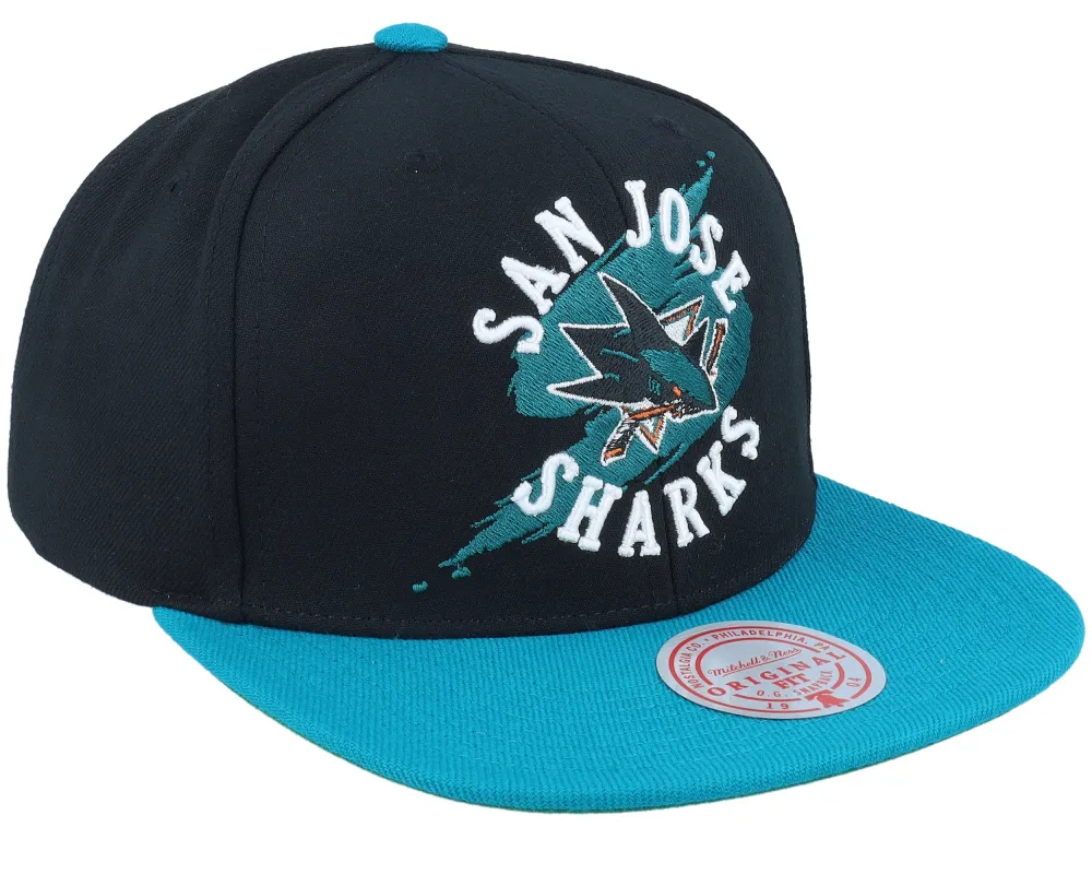 Men's Mitchell & Ness Nhl Circle Splash Snapback Sharks sold by Zulily