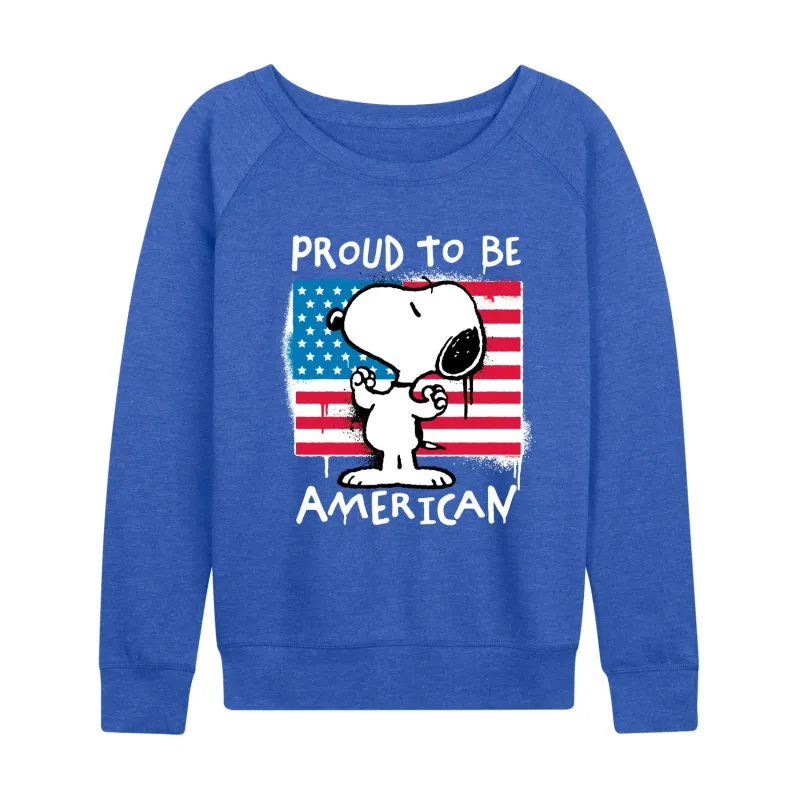 Peanuts - Snoopy Street USA - Women's French Terry Long Sleeve Pullover sold by Zulily