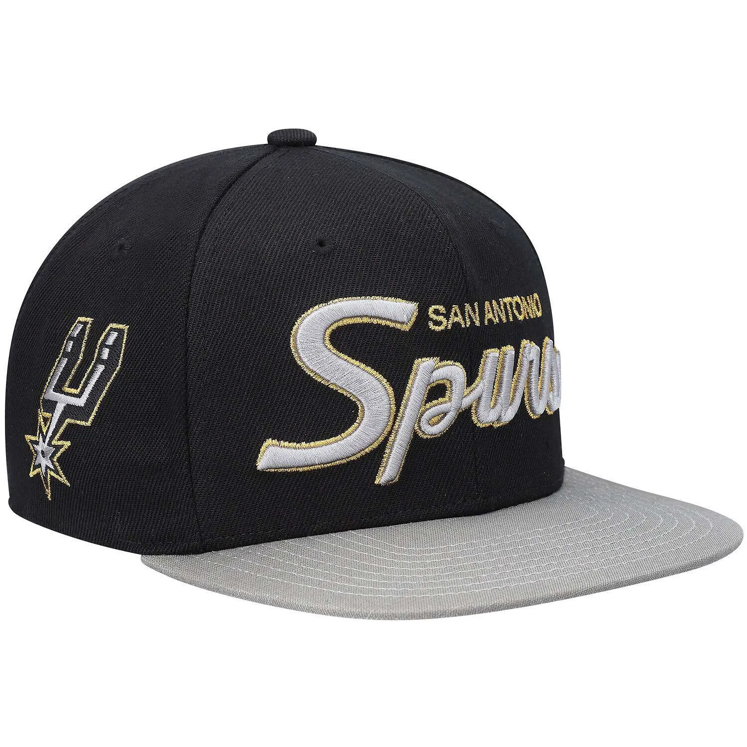 Men's Mitchell & Ness NBA 75Th Gold Snapback Spurs - Black sold by Zulily product image thumbnail 3