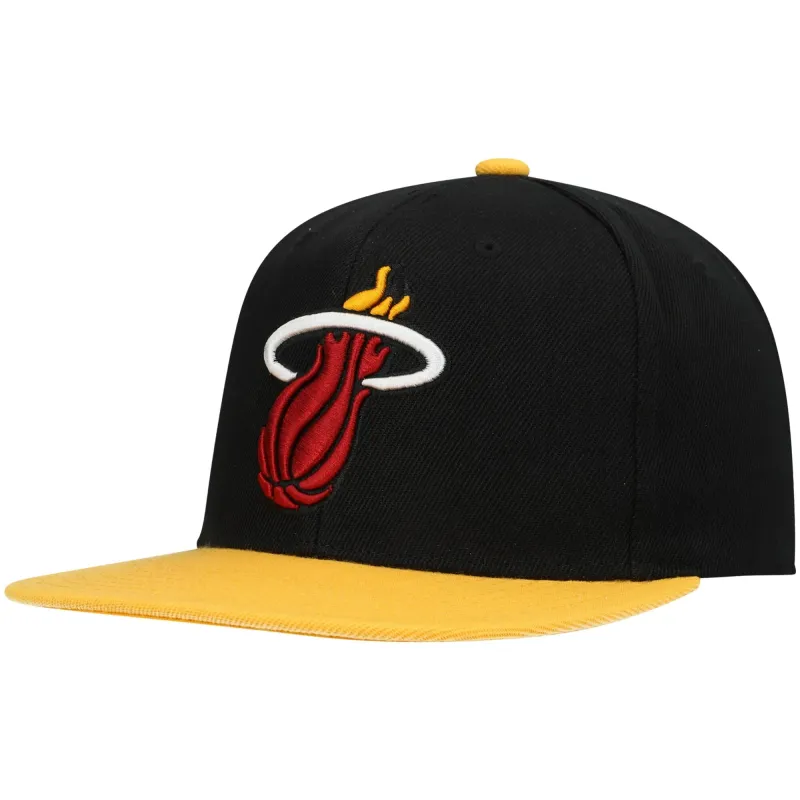Men's Mitchell & Ness NBA Core Basic Snapback Heat - Black-Yellow made by Mitchell & Ness