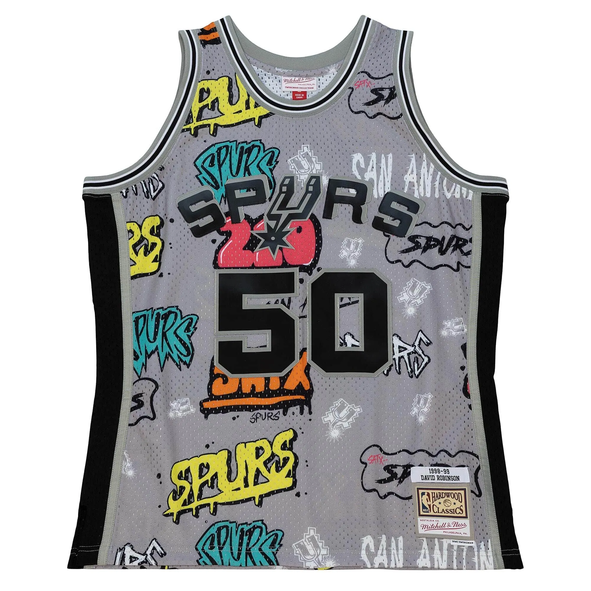 Mitchell & Ness NBA Slap Sticker Swingman Jersey Spurs 1998 David Robinson sold by Zulily