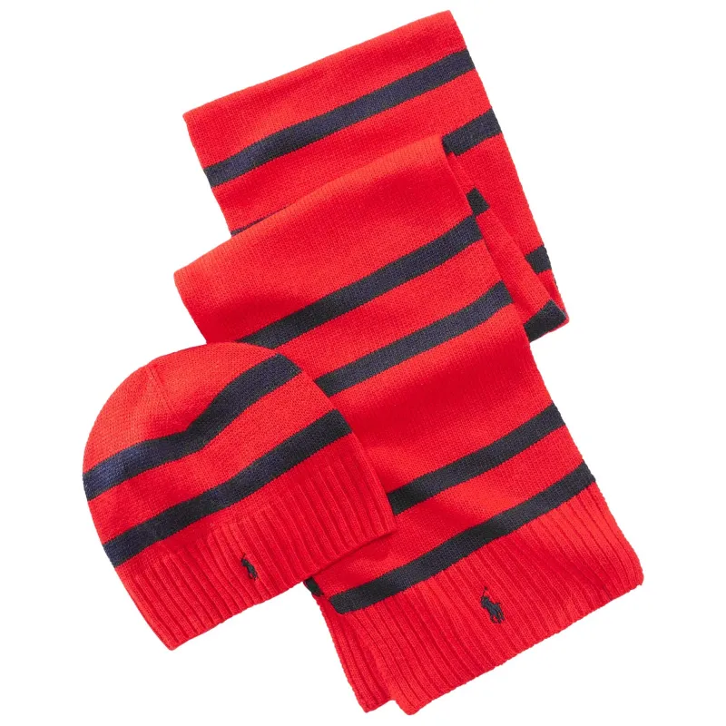 Men's Polo Ralph Lauren Rugby Stripe Hat And Scarf Gift Set sold by Zulily