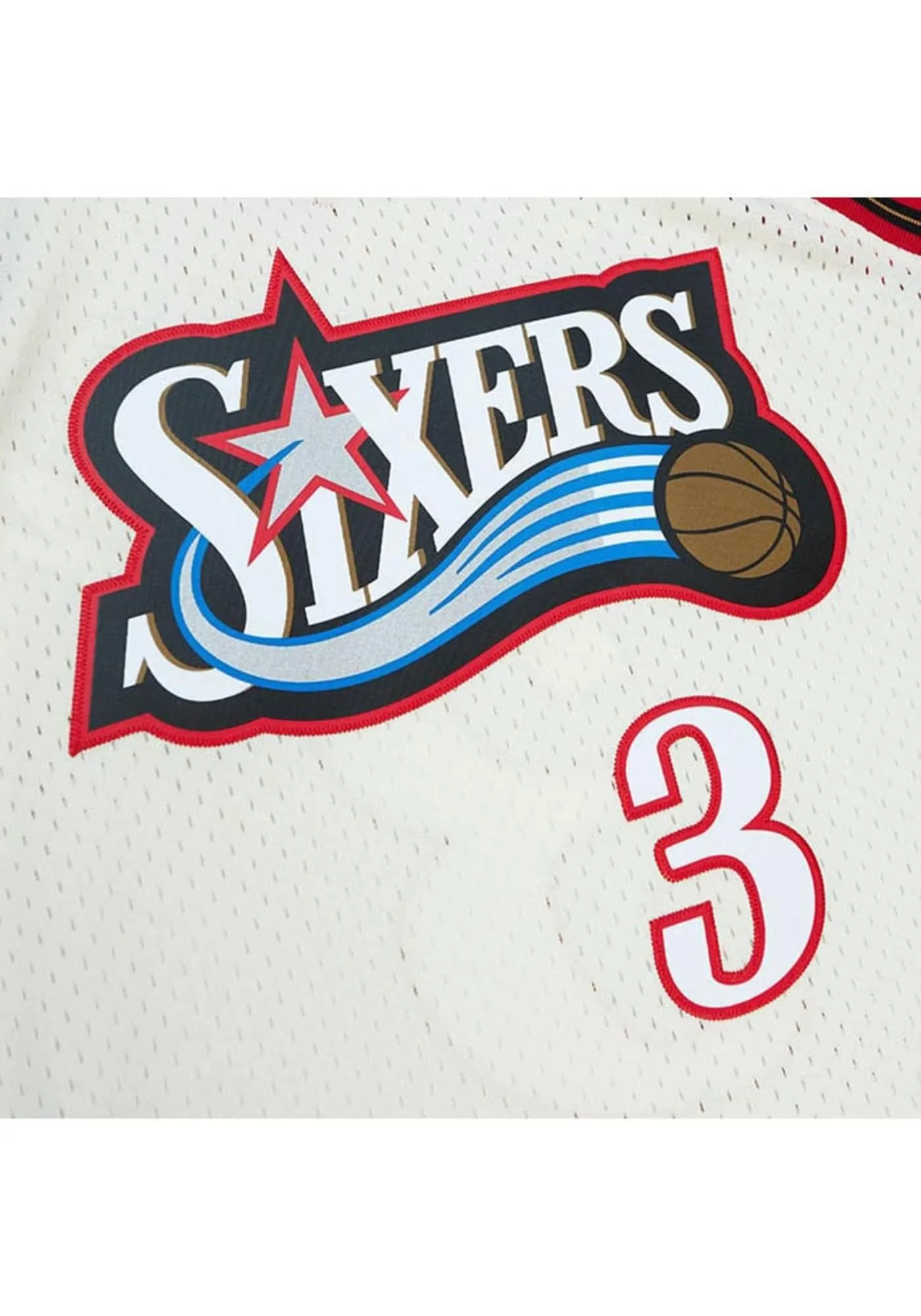 Men's Mitchell & Ness Cream Team Color Swingman Jersey 76Ers 1997 Allen Iverson sold by Zulily product image thumbnail 3