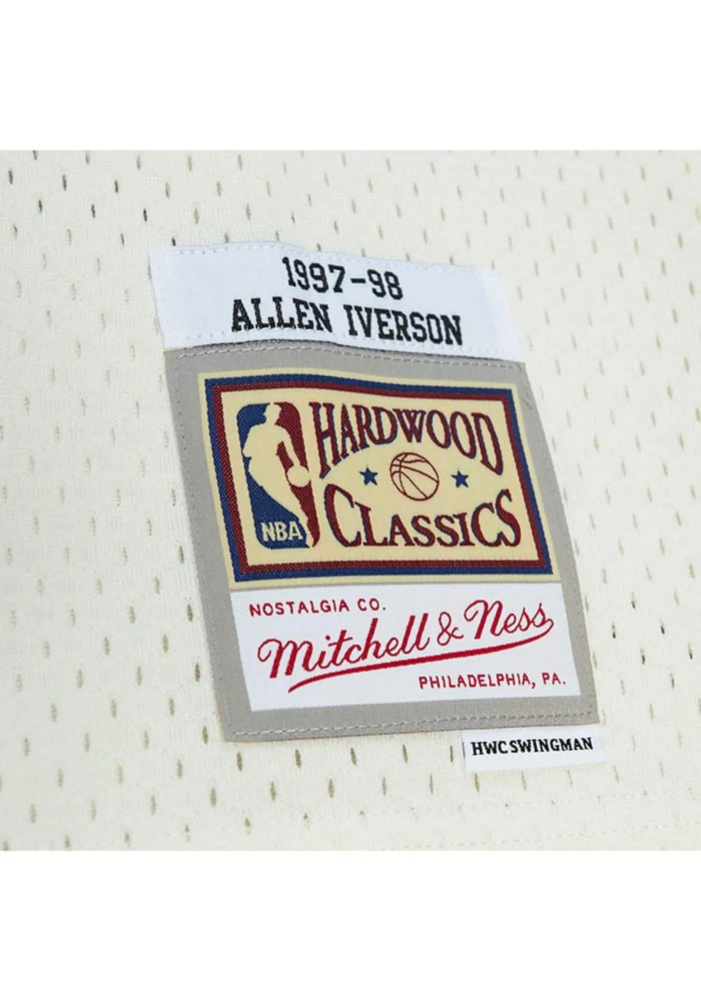 Men's Mitchell & Ness Cream Team Color Swingman Jersey 76Ers 1997 Allen Iverson sold by Zulily product image thumbnail 4