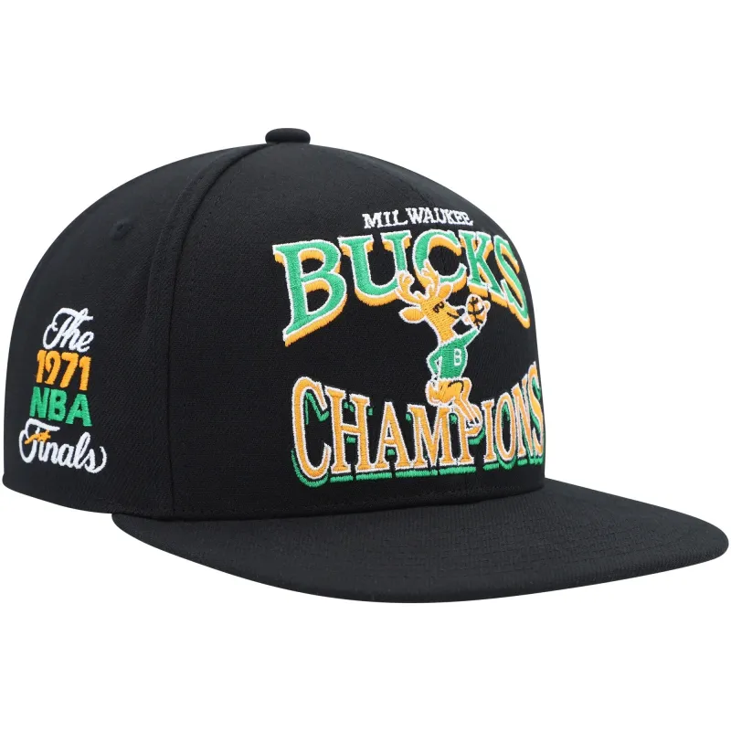 Men's Mitchell & Ness NBA Champions Era Snapback Hwc Bucks - Black sold by Zulily