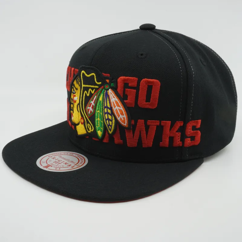 Men's Mitchell & Ness Nhl Full Frontal Snapback Blackhawks - Black sold by Zulily