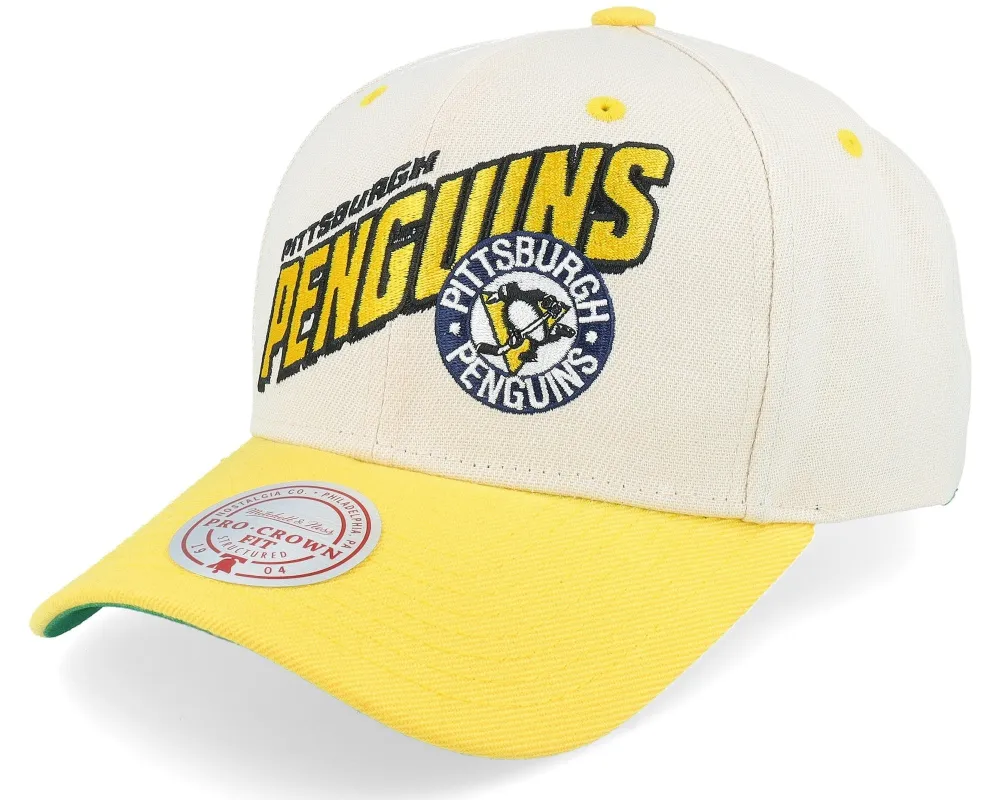 Men's Mitchell & Ness Nhl Retro Type Pro Snapback Vntg Penguins - Off White sold by Zulily