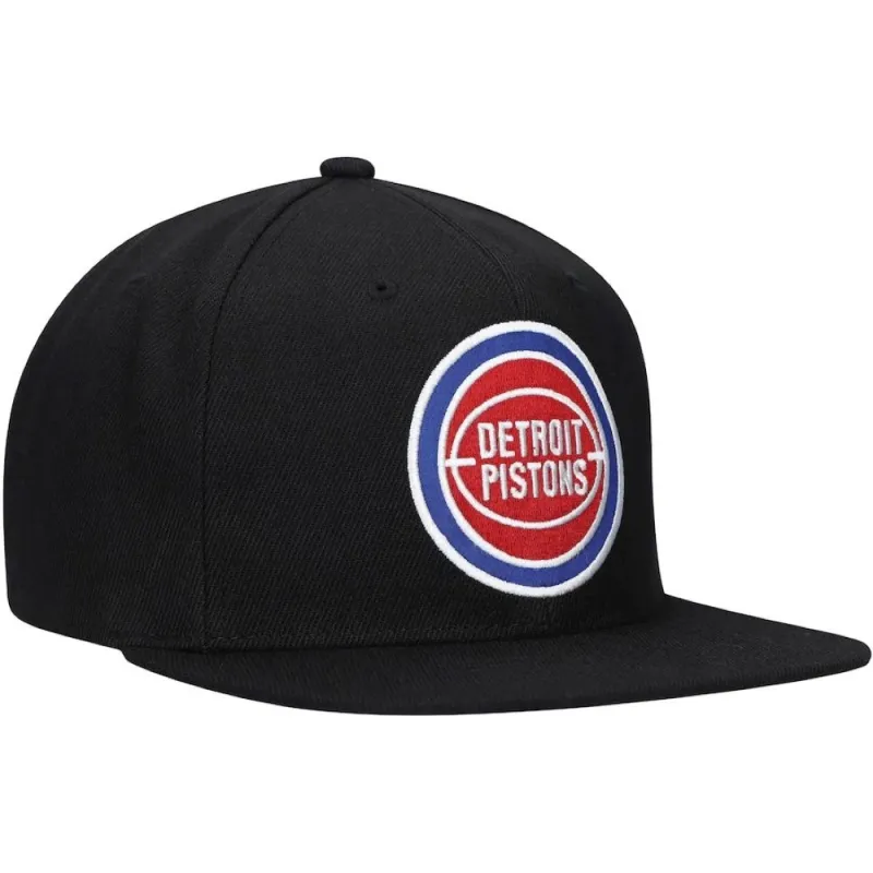 Men's Mitchell & Ness NBA Satin Under Snapback Hwc Pistons - Black sold by Zulily