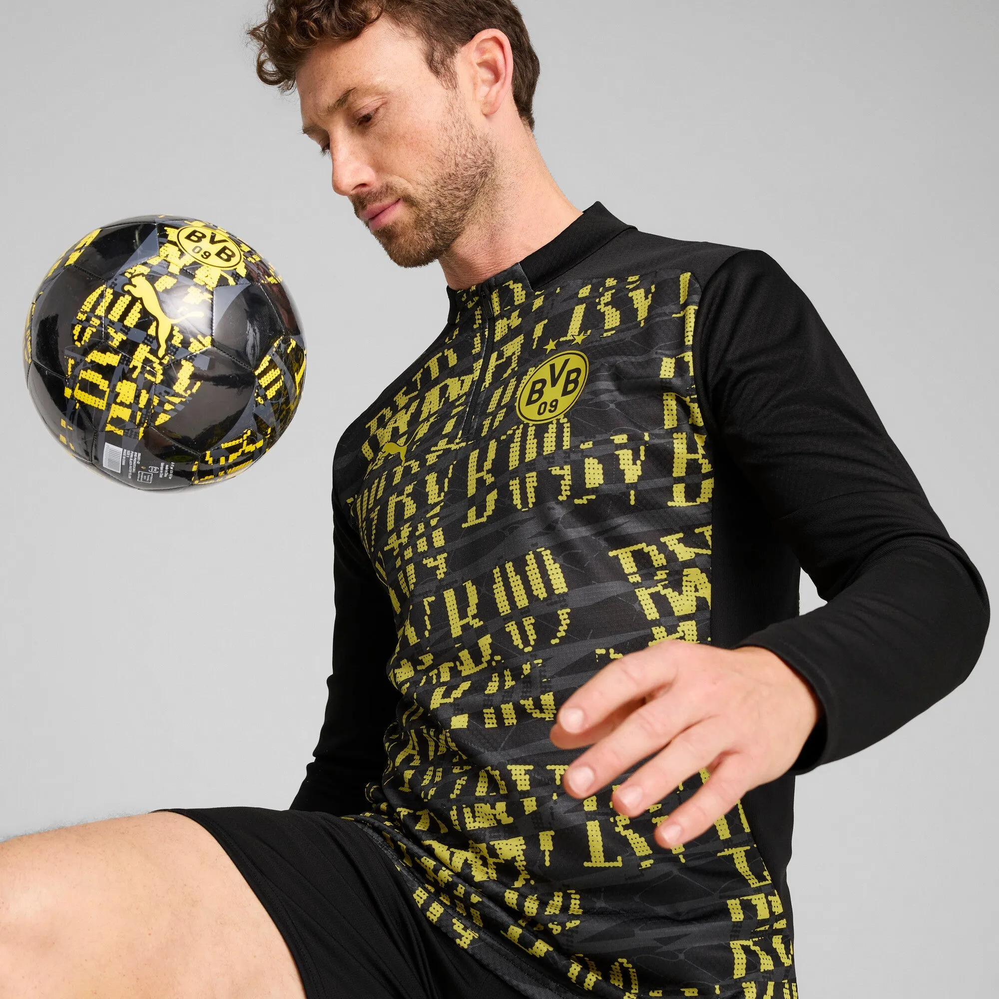 Men's Puma Bvb Prematch 1/4 Zip Top sold by Zulily product image thumbnail 4