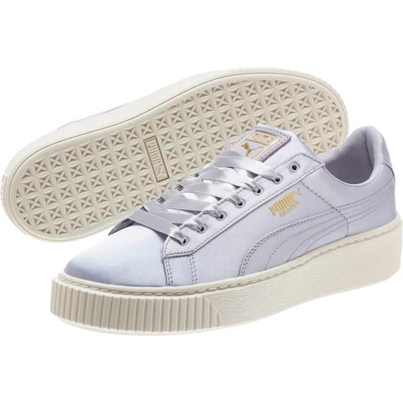 Women's Puma Basket Platform Satin sold by Zulily