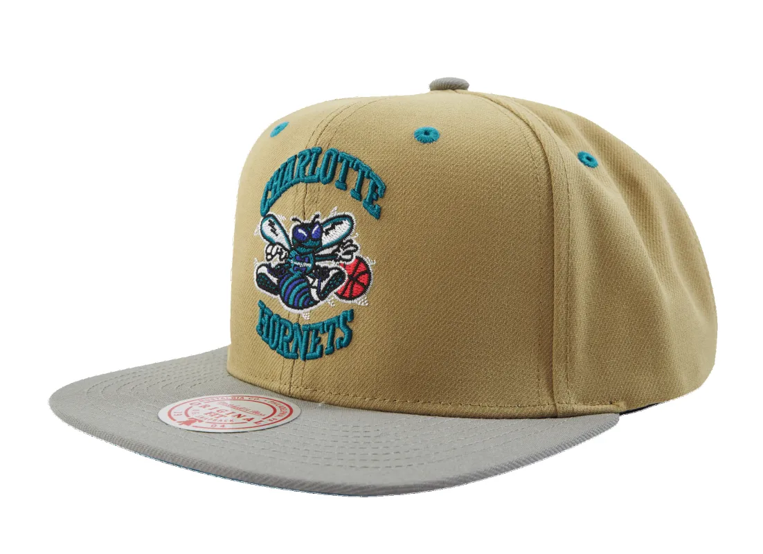Men's Mitchell & Ness NBA Classic Canvas Snapback Hwc Hornets - Tan sold by Zulily
