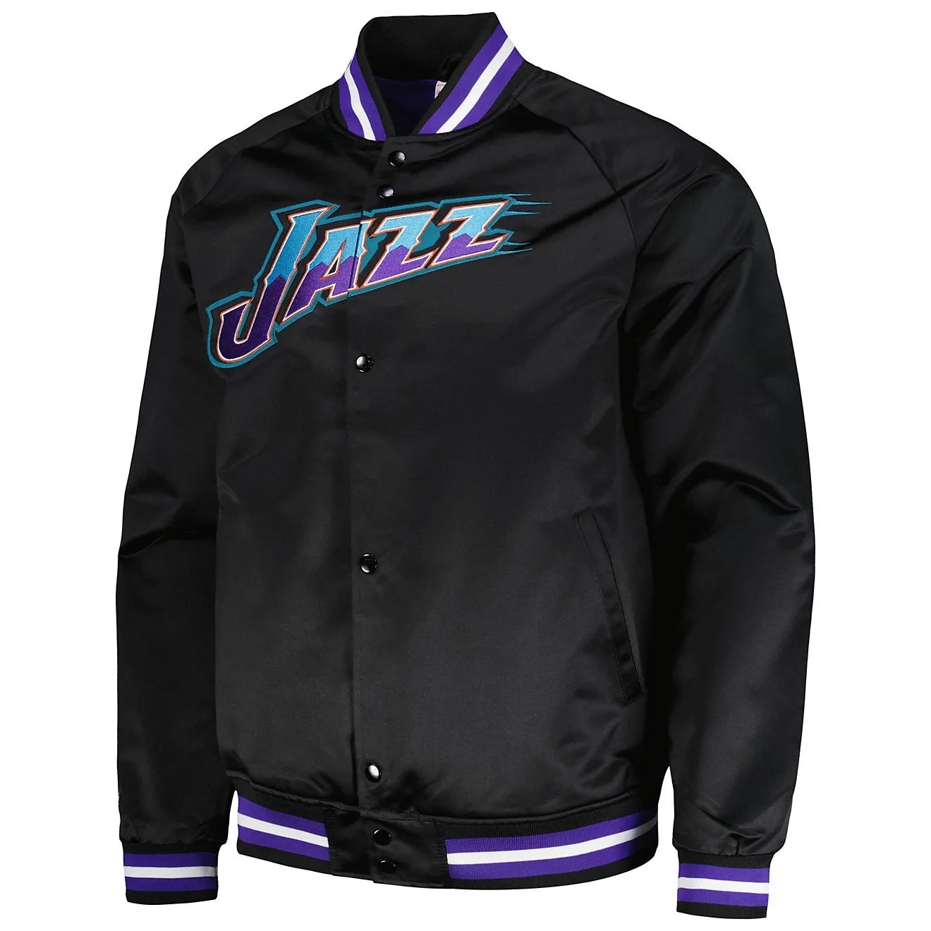 Men's Mitchell & Ness Lightweight Satin Jacket Vintage Logo Jazz sold by Zulily product image thumbnail 2