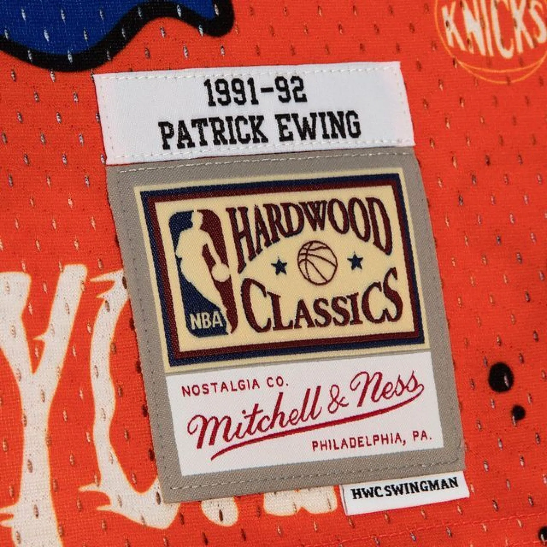Men's Mitchell & Ness Slap Sticker Swingman Jersey Knicks 1991 Patrick Ewing sold by Zulily product image thumbnail 4