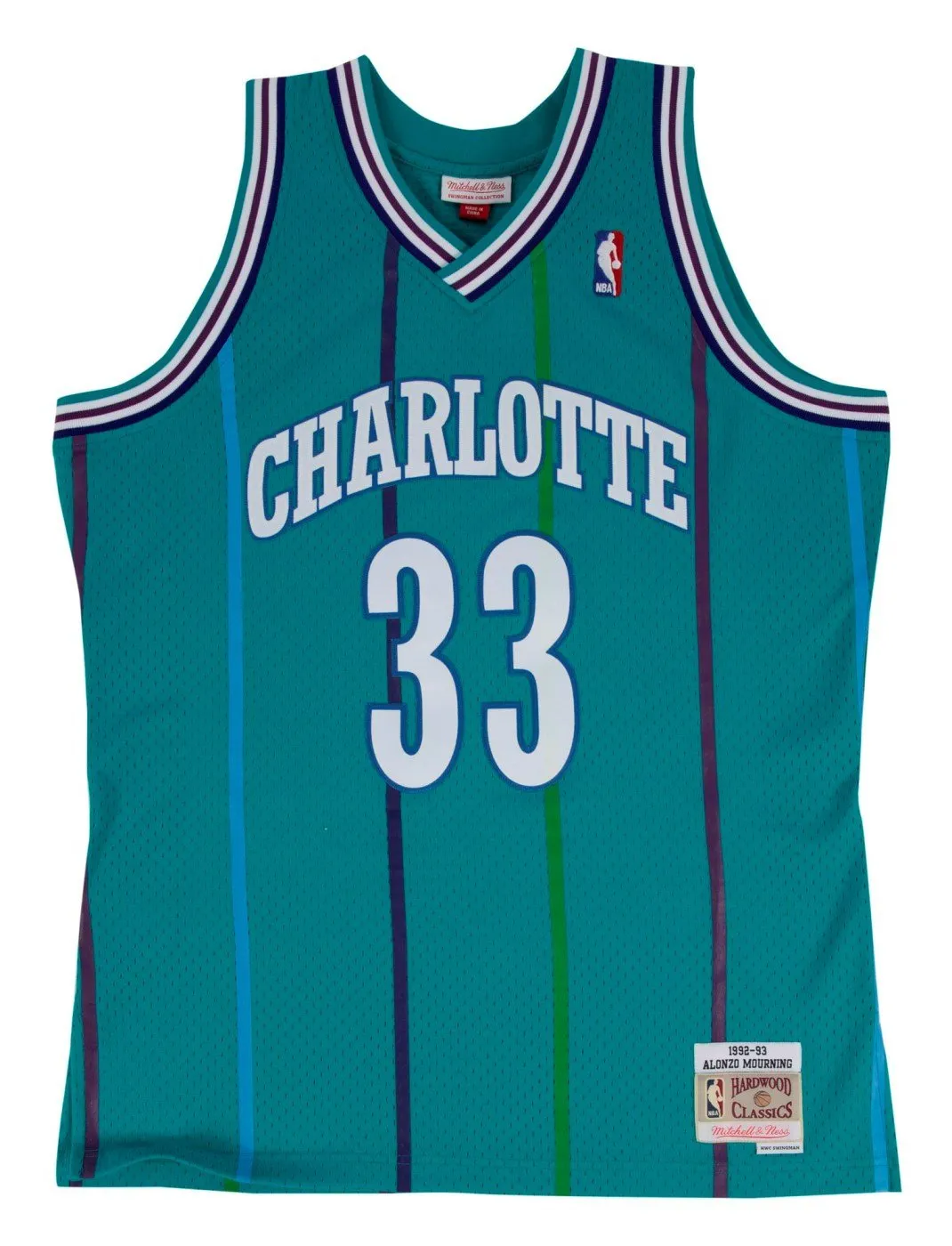 Men's Mitchell & Ness NBA Swingman Jersey Hornets Alonzo Mourning sold by Zulily