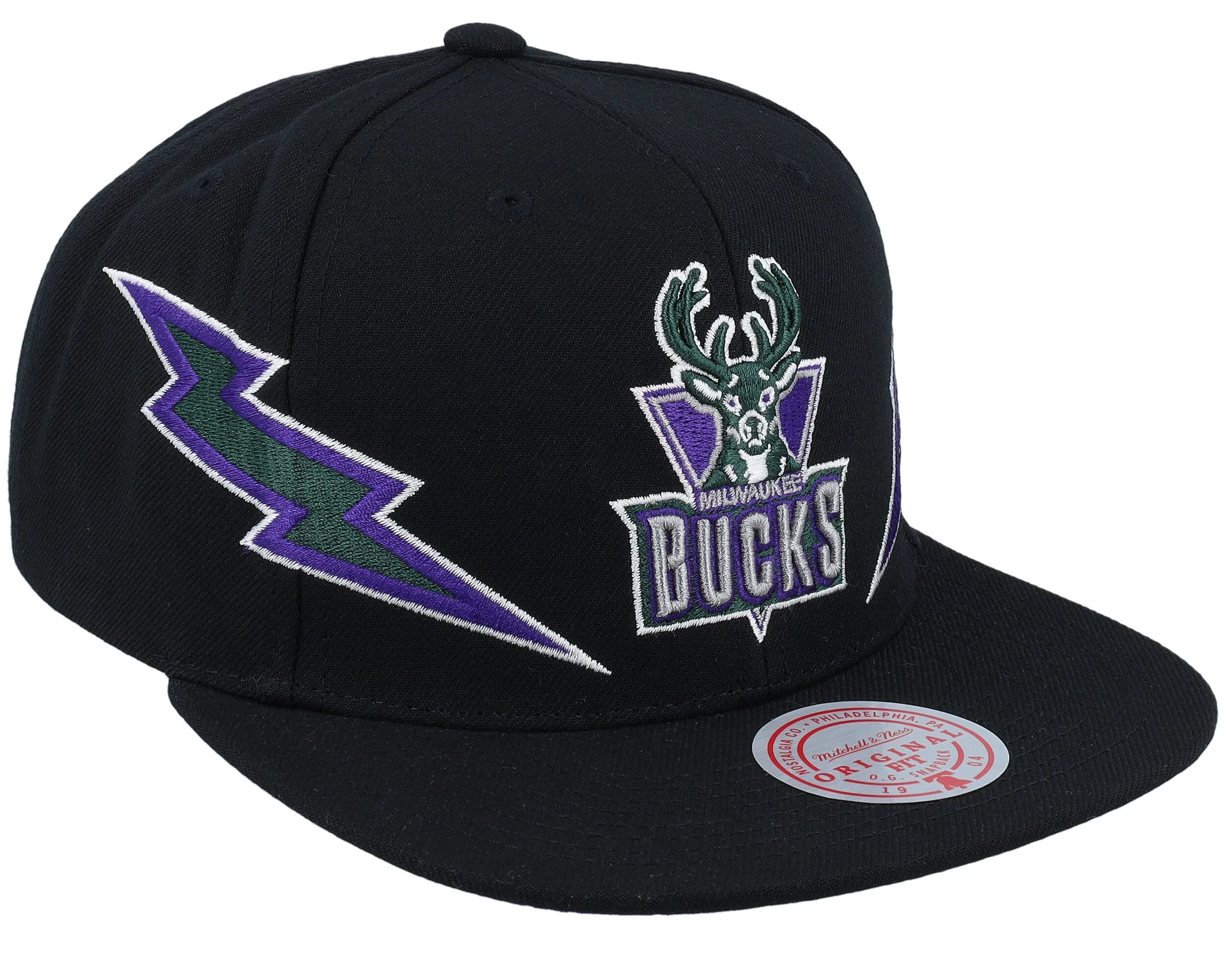Men's Mitchell & Ness NBA Double Trouble Snapback Hwc Bucks sold by Zulily