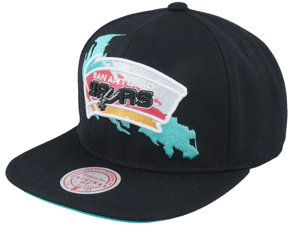 Men's Mitchell & Ness NBA Paint By Number Snapback Hwc Spurs - Black made by Mitchell & Ness