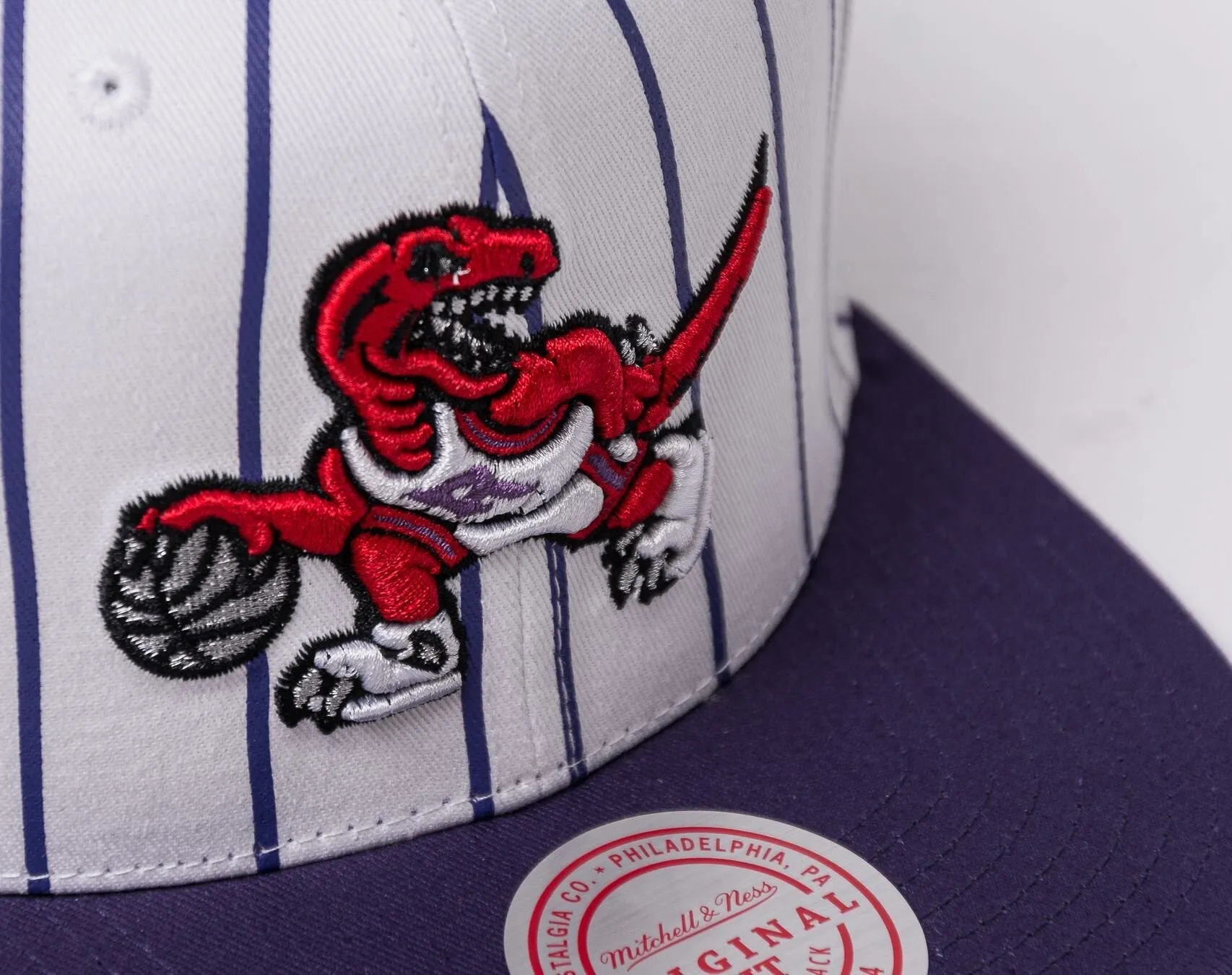 Men's Mitchell & Ness NBA Retro Pinstripe Snapback Hwc Raptors - White sold by Zulily product image thumbnail 5