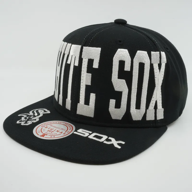 Men's Mitchell & Ness MLB Big Text 1 Snapback White Sox - Black made by Mitchell & Ness