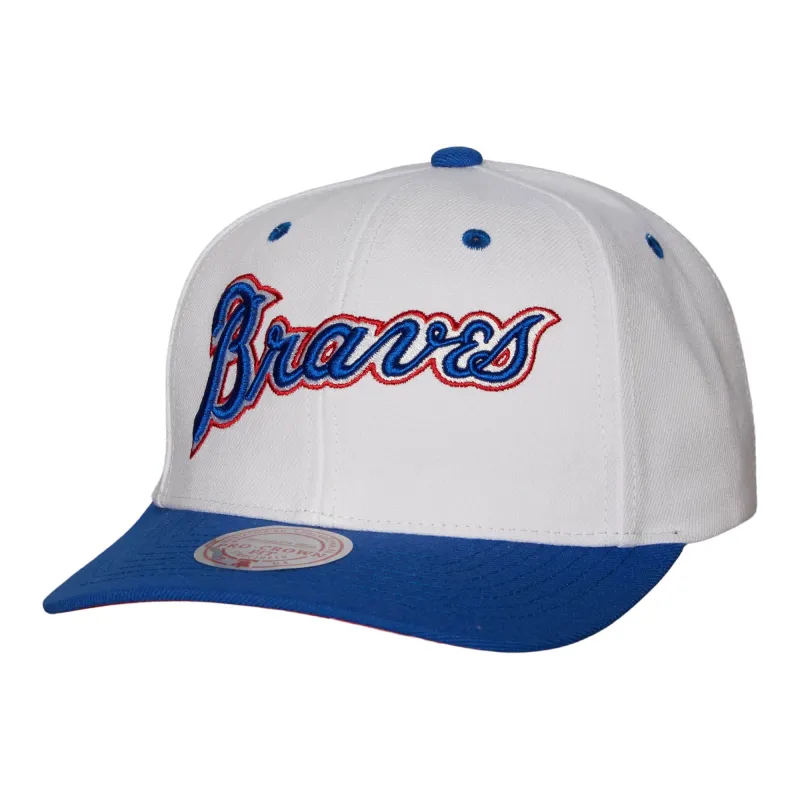 Men's Mitchell & Ness MLB Evergreen Pro Snapback Coop Braves - White sold by Zulily