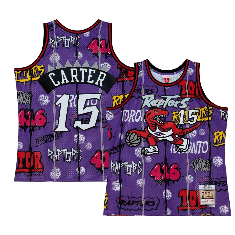 Men's Mitchell & Ness Slap Sticker Swingman Jersey Raptors 1998 Vince Carter sold by Zulily