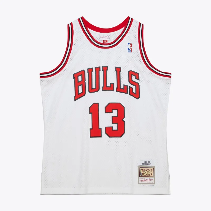 Men's Mitchell & Ness NBA White Jersey Bulls 1997 Luc Longley sold by Zulily