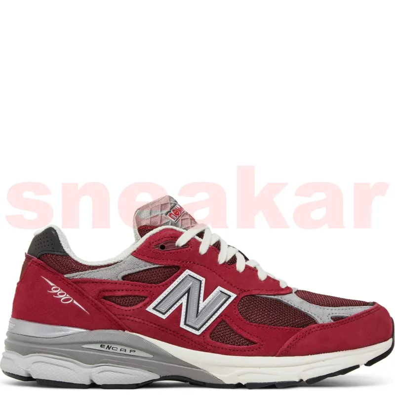 Men's New Balance X Teddy Santis 990V3 Miusa 'Red' sold by Zulily