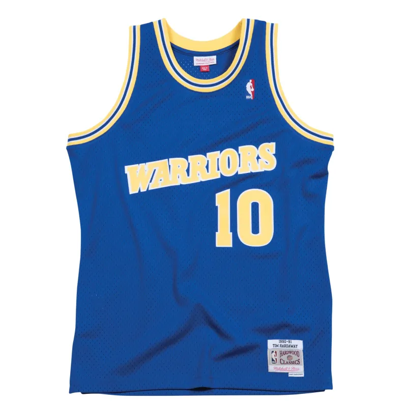 Men's Mitchell & Ness NBA Swingman Road Jersey Warriors 1990 Tim Hardaway sold by Zulily