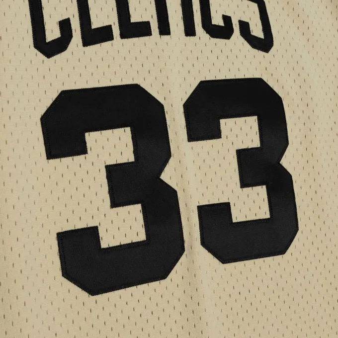 Men's Mitchell & Ness Khaki Black Swingman Jersey Celtics 1985 Larry Bird sold by Zulily product image thumbnail 3
