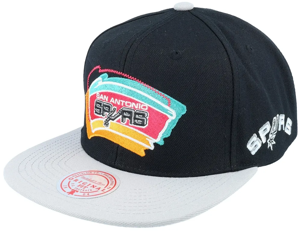 Men's Mitchell & Ness NBA Logo Blur Snapback Hwc Spurs - Black-Grey made by Mitchell & Ness