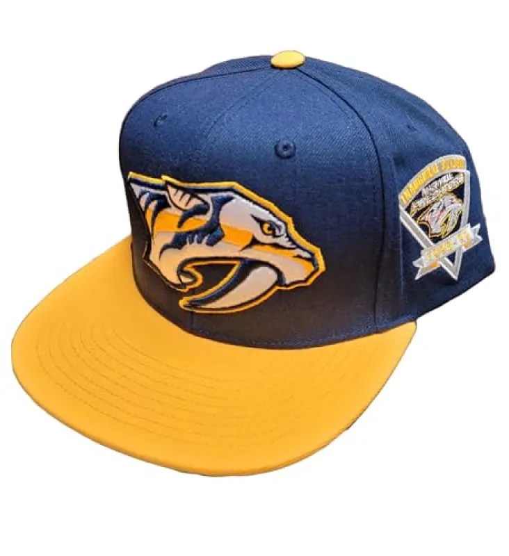 Men's Mitchell & Ness Nhl 2 Tone Side Patch Snapback Predators - Navy-Gold made by Mitchell & Ness