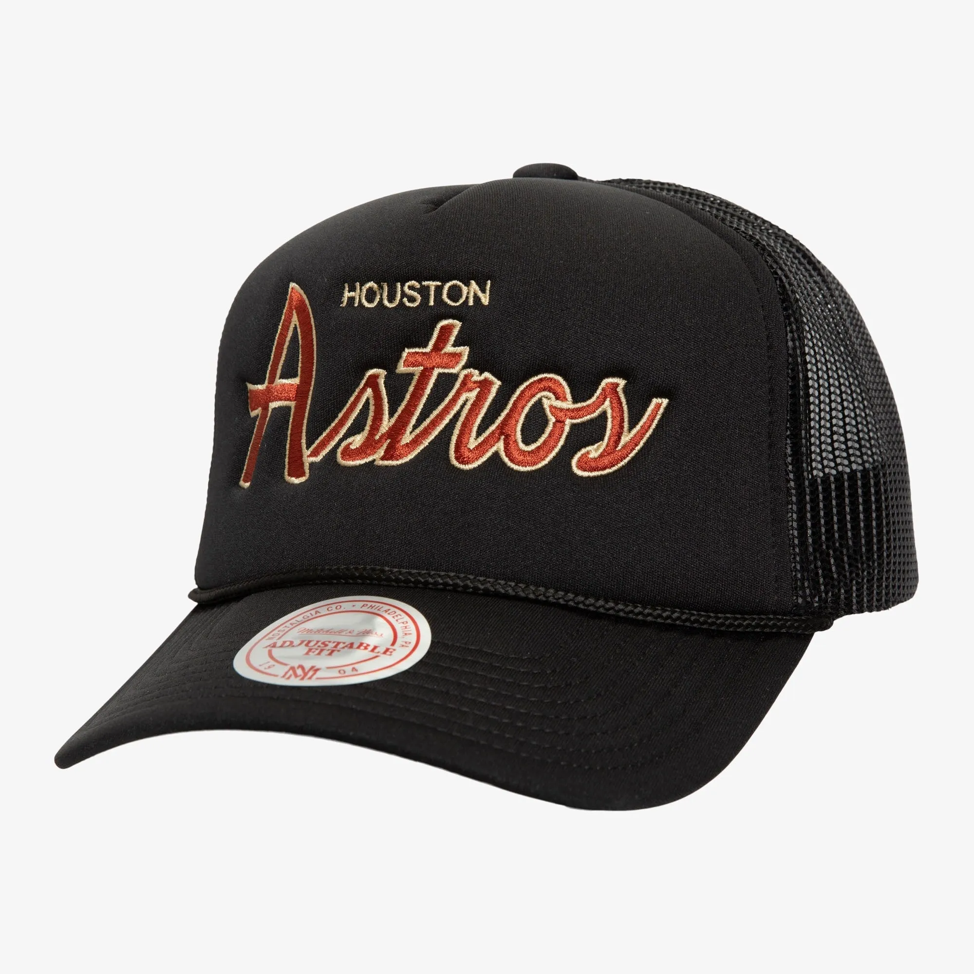 Men's Mitchell & Ness MLB Script Trucker Coop Astros sold by Zulily